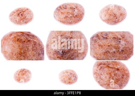 Collection of stone mineral Yellow quartz close up Stock Photo