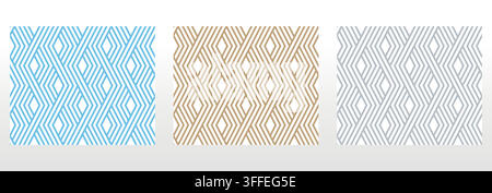Set of abstract geometric patterns. Seamless vector backgrounds. Colored ornaments Graphic modern patterns Simple lattice graphic design Stock Vector
