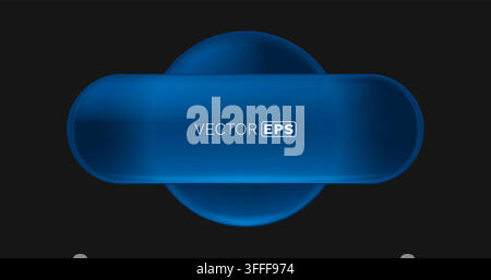 Sleek blue abstract banner on a dark background. Modern design element for technology and business. Vector illustration Stock Vector
