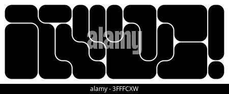 Layout organic metaball with grid bento web and y2k abstract pattern. Background geometric line with design shape vector and logo icon circle. Dot con Stock Vector