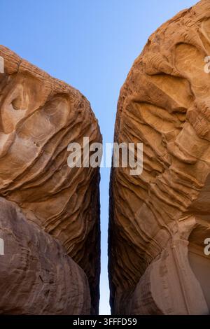 Siq of al-Diwan in jebel Ithlib, Al Madinah Province, Alula, Saudi Arabia Stock Photo
