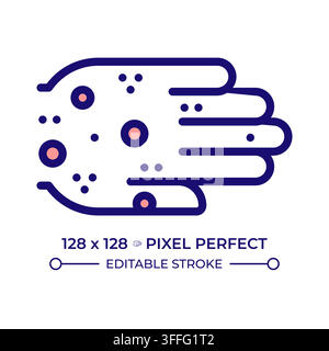 Contagious skin rash outbreak pixel perfect line color icon Stock Vector