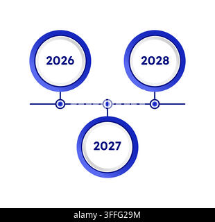Alternating horizontal timeline infographic 3 steps Stock Vector