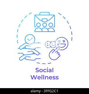 Social wellness gradient outline concept icon Stock Vector