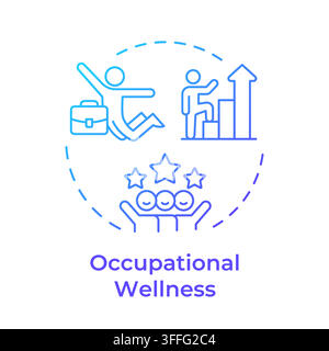 Occupational wellness gradient outline concept icon Stock Vector