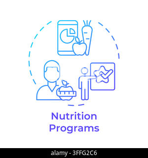 Nutrition programs gradient outline concept icon Stock Vector