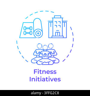 Fitness initiatives gradient outline concept icon Stock Vector
