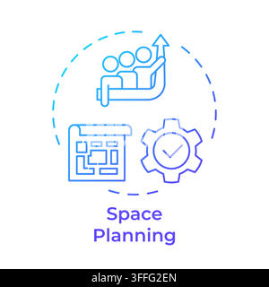 Space planning gradient outline concept icon Stock Vector