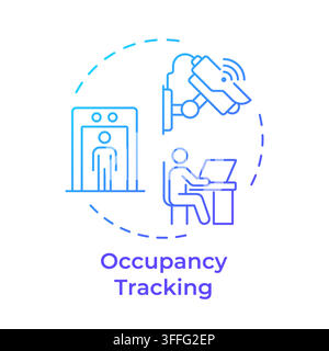 Occupancy tracking gradient outline concept icon Stock Vector