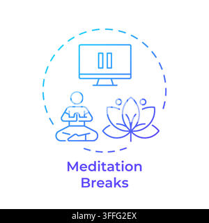 Meditation breaks gradient outline concept icon Stock Vector