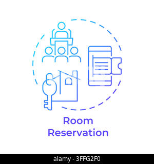 Room reservation gradient outline concept icon Stock Vector