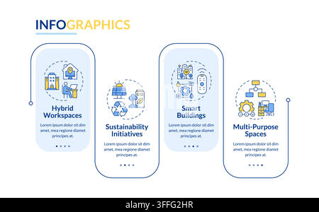 Trends in space management rectangle infographic vector Stock Vector