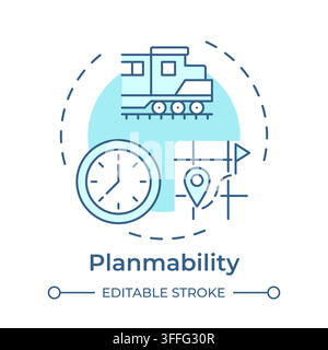Planmability monochrome blue concept icon Stock Vector