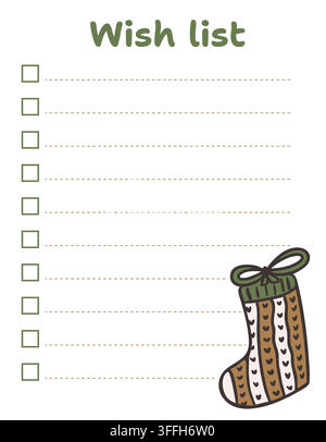 Hand drawn doodle Christmas stocking illustration in outline style ...