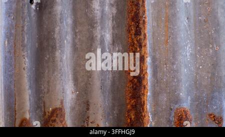 Weathered Corrugated Metal Sheet With Rust Texture Background Stock Photo