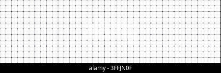 Cross grid seamless pattern on white background. Square paper with black line intersections. Blueprint sheet. Vector FUI grid backdrop for engineering Stock Vector