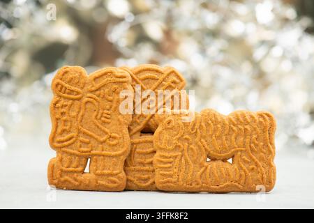 Spekulatius cookie or biscuit, spiced gingerbread with cinnamon, clove and cardamom, traditional christmas holiday pastry, homemade bakery Stock Photo