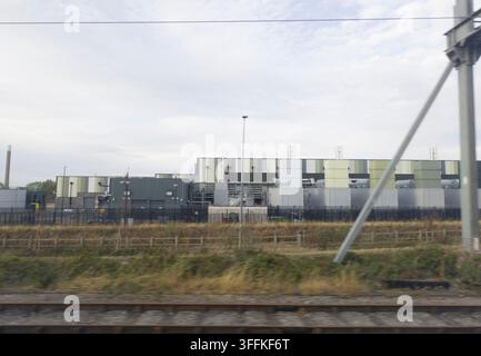 The Amazon Web Services (AWS) data centre project west of Didcot, Oxfordshire as seen from the GWR mainline September, 2026. Stock Photo