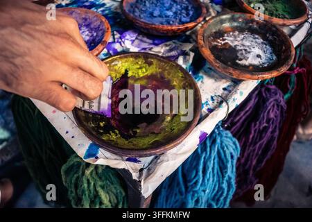 ​Marrakech, Morocco, September 08, 2026 Local artisans and craftsmen handcrafting traditional wooden and metal objects in small workshops throughout t Stock Photo