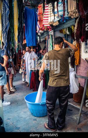 ​Marrakech, Morocco, September 08, 2026 Local artisans and craftsmen handcrafting traditional wooden and metal objects in small workshops throughout t Stock Photo