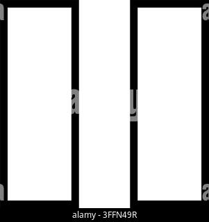 IEC 60417-5111B Pause; interruption symbol, black vector icon Stock Vector