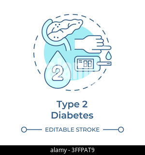 Kidney disease monochrome blue concept icon Stock Vector
