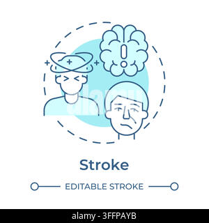 Aneurysm monochrome blue concept icon Stock Vector