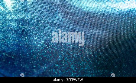 Abstract blue digital texture with luminous particles, pixel-like dots and flowing data pattern. Futuristic technology background evokes cyberspace, n Stock Photo