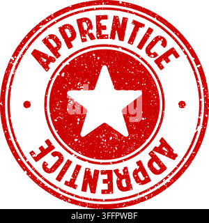 apprentice stamp. apprentice red round rubber stamp on transparent background Stock Vector