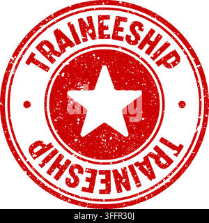 traineeship stamp. traineeship red round rubber stamp on transparent background Stock Vector