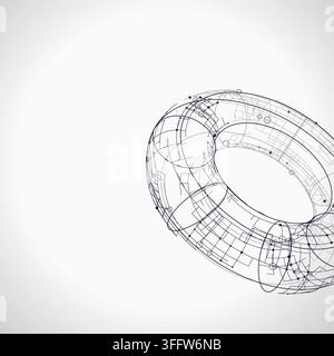Wire Torus vector background with modern stock-friendly styling for microstock and commercial design projects. Stock Vector