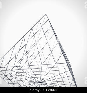 Wire Pyramid vector background with crisp scalable linework for microstock and commercial design projects. Stock Vector