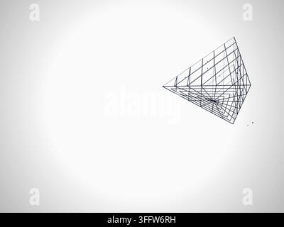 Wire Pyramid vector background with balanced copy space for microstock and commercial design projects. Stock Vector