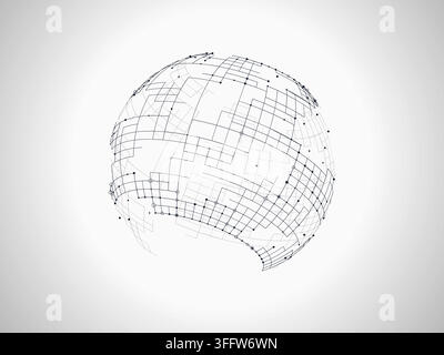 Tech Globe vector background with crisp scalable linework for microstock and commercial design projects. Stock Vector