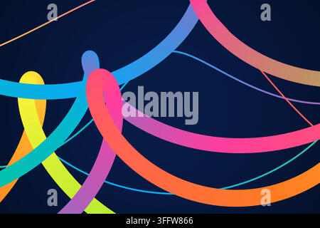 Decorative bright gradient zigzag bands illustration for creative templates, creative layouts, and modern visual branding. Stock Vector