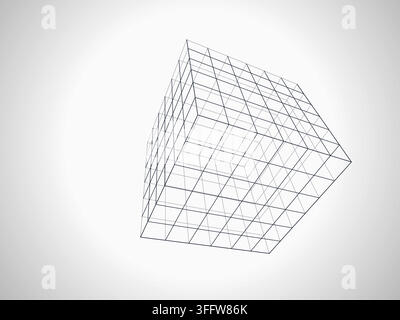 Wire Cube vector background with balanced copy space for microstock and commercial design projects. Stock Vector