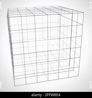 Wire Cube vector background with clean editable vector shapes for microstock and commercial design projects. Stock Vector