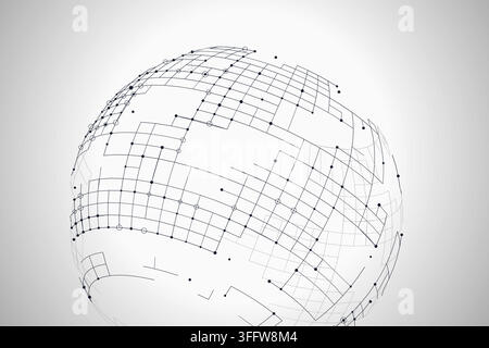 Decorative tech globe illustration for presentation covers, creative layouts, and modern visual branding. Stock Vector
