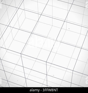 Wire Cube vector background with balanced copy space for microstock and commercial design projects. Stock Vector