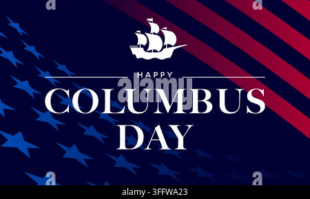 USA Columbus Day background, happy Columbus Day poster Stock Vector