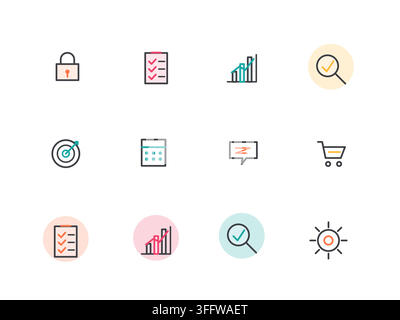 Icon Sets vector background with modern stock-friendly styling for microstock and commercial design projects. Stock Vector