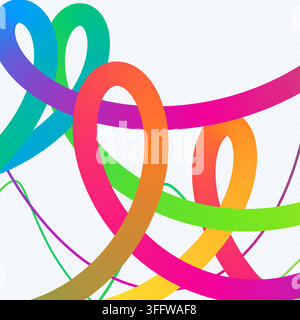 Decorative bright gradient zigzag bands illustration for editorial graphics, creative layouts, and modern visual branding. Stock Vector