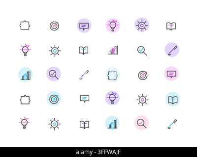 Decorative icon sets illustration for marketing layouts, creative layouts, and modern visual branding. Stock Vector