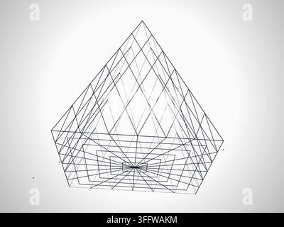 Wire Pyramid vector background with crisp scalable linework for microstock and commercial design projects. Stock Vector