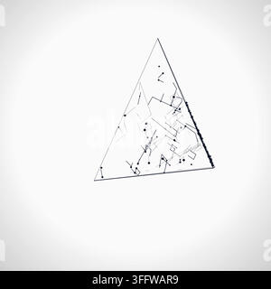 Wire Pyramid vector background with balanced copy space for microstock and commercial design projects. Stock Vector