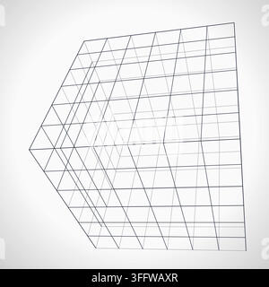 Wire Cube vector background with crisp scalable linework for microstock and commercial design projects. Stock Vector