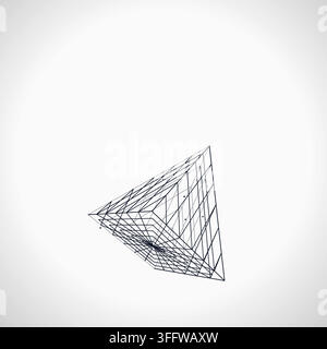 Wire Pyramid vector background with crisp scalable linework for microstock and commercial design projects. Stock Vector