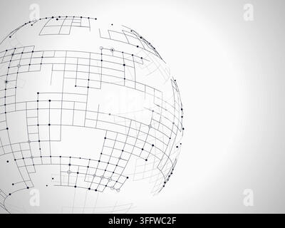 Tech Globe vector background with crisp scalable linework for microstock and commercial design projects. Stock Vector
