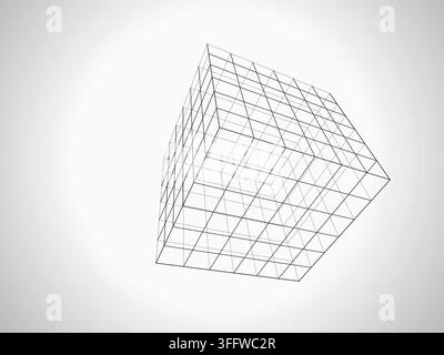 Wire Cube vector background with balanced copy space for microstock and commercial design projects. Stock Vector