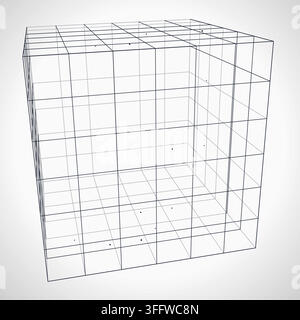 Wire Cube vector background with clean editable vector shapes for microstock and commercial design projects. Stock Vector